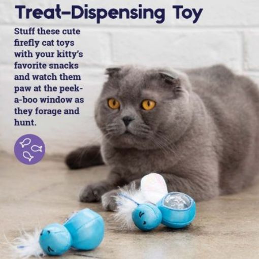 Picture of Petstages Firefly Treat Stuffer Glow-In-The-Dark Cat Toy - 2 Pcs